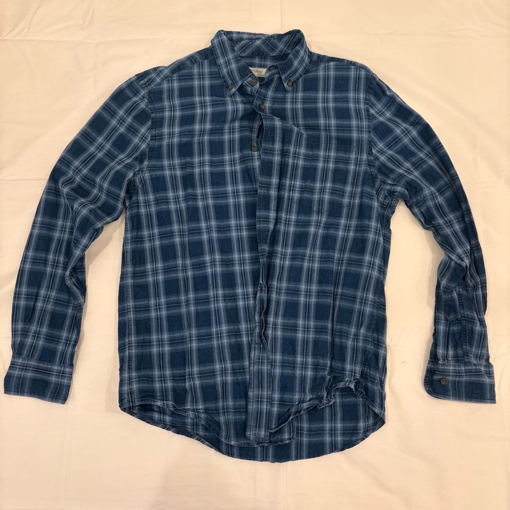 Faded Glory Blue Casual Button Down Shirt